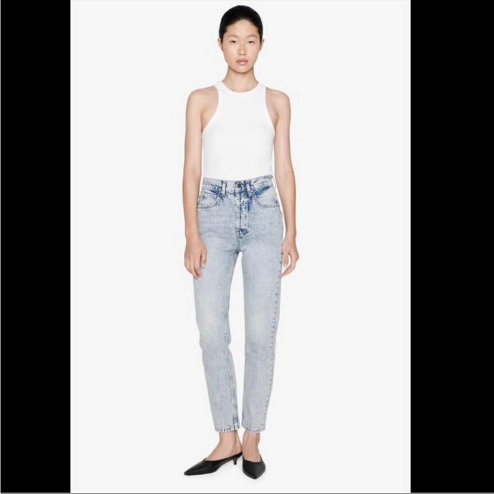 NEW with tags and never worn Anine Bing washed blue Sonya high rise ankle jean